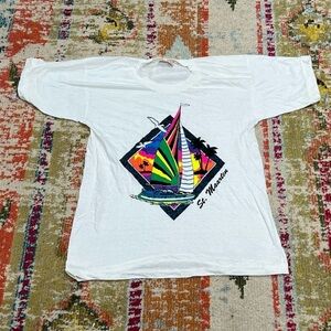 Vintage 1980s Saint Maarten Travel Destination 80s Tourist Tee Tshirt